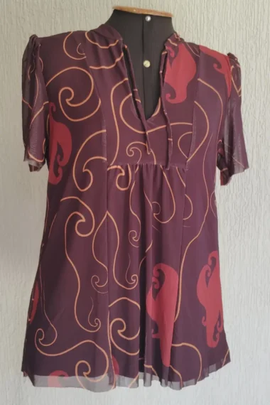 Blusa manga curta com amarração /484BLU235