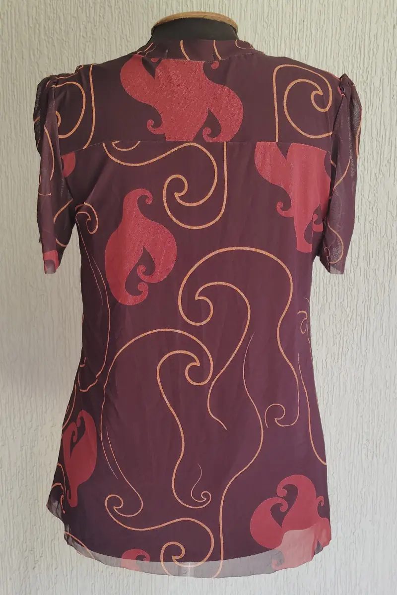 Blusa manga curta com amarração /484BLU235 - Imagem 3