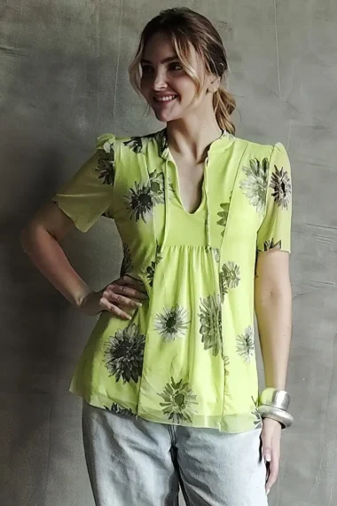 Blusa manga curta com amarração /484BLU255