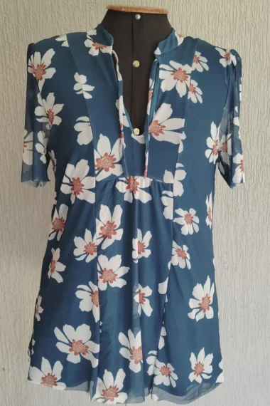 Blusa manga curta com amarração /484BLU268