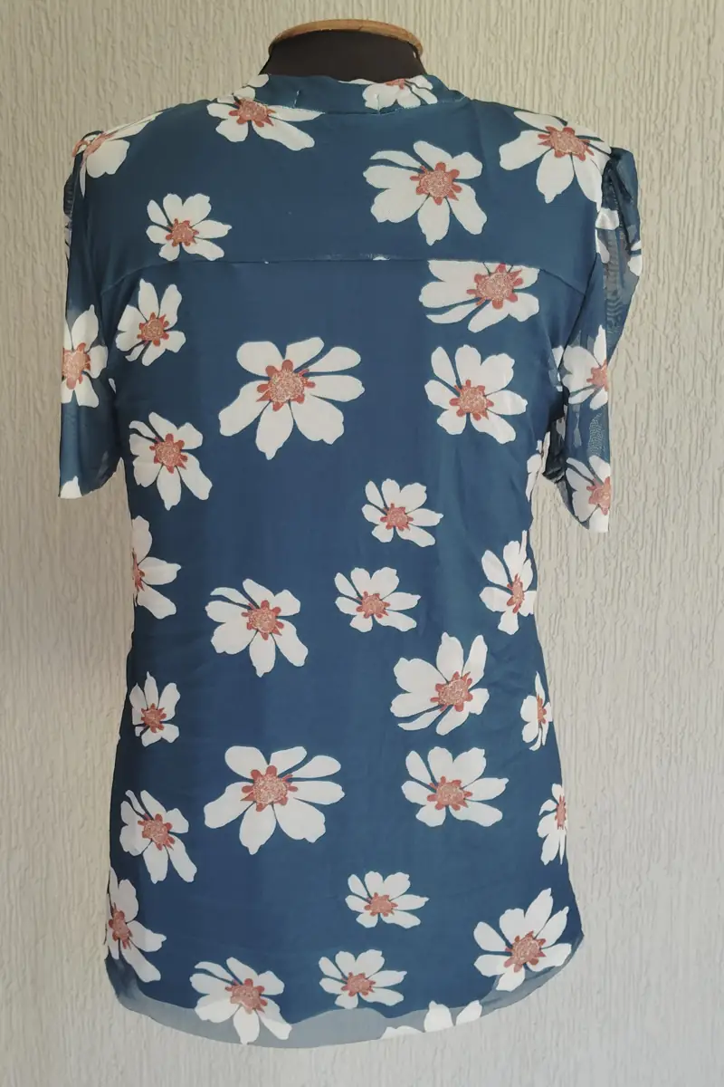 Blusa manga curta com amarração /484BLU268 - Imagem 3