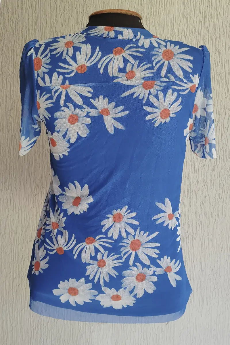 Blusa manga curta com amarração /484BLU280 - Imagem 3