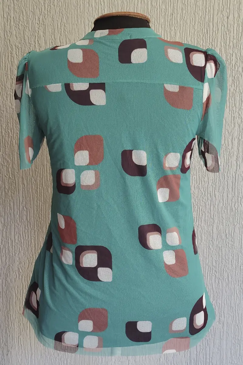 Blusa manga curta com amarração /484BLU305 - Imagem 3