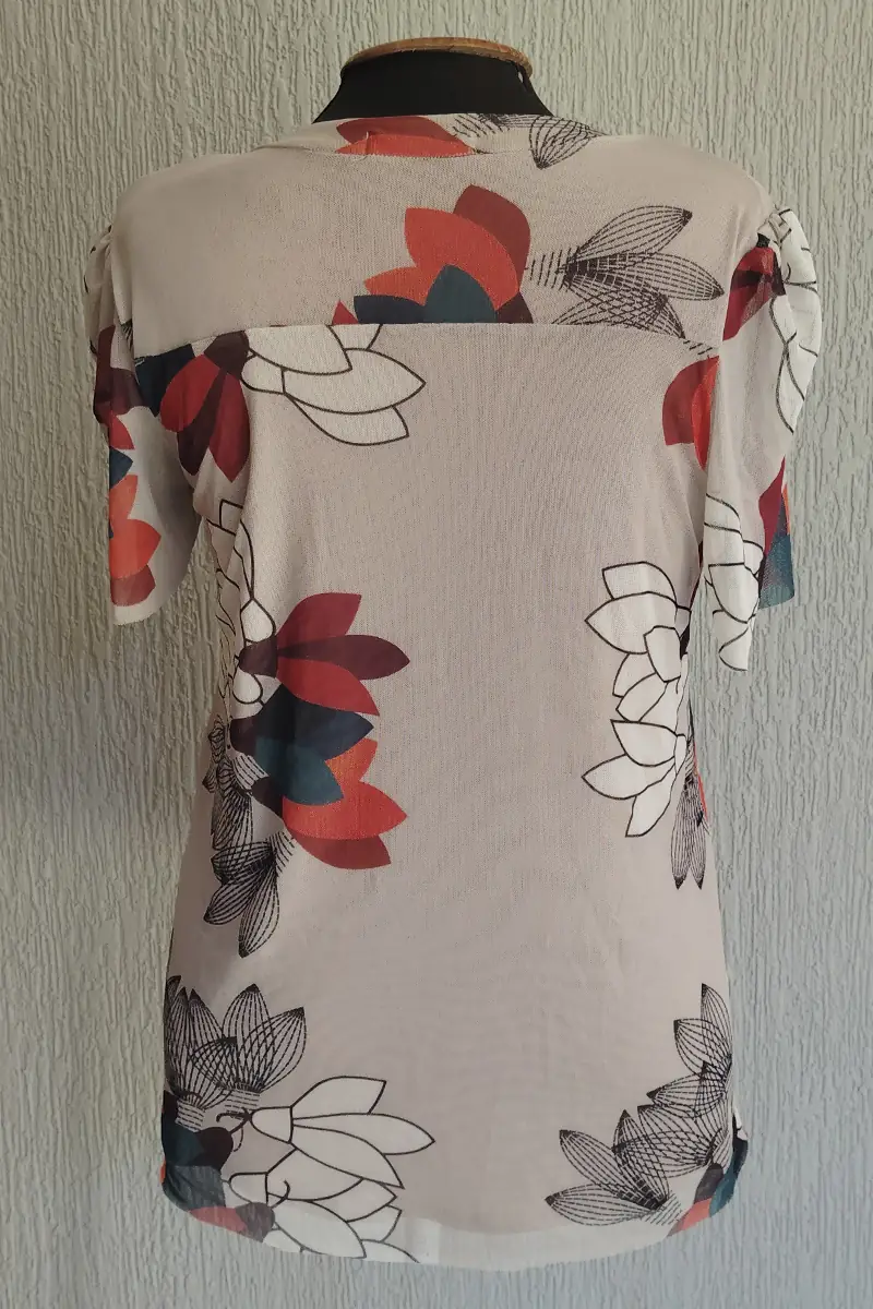 Blusa manga curta com amarração /484BLU327 - Imagem 3