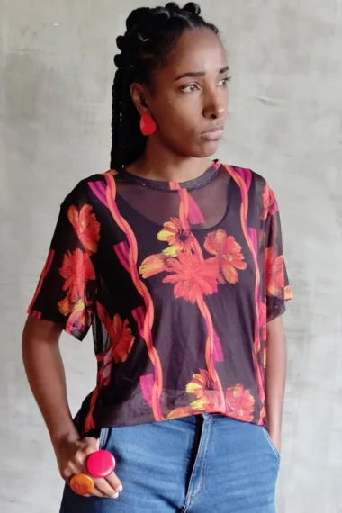 T-shirt de tule /556BLU143