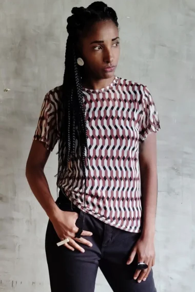 T-shirt de tule /556BLU374