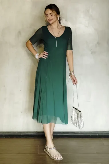 Vestido de tule midi manga curta /250MAT