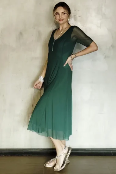 Alternative view of Vestido de tule midi manga curta /250MAT