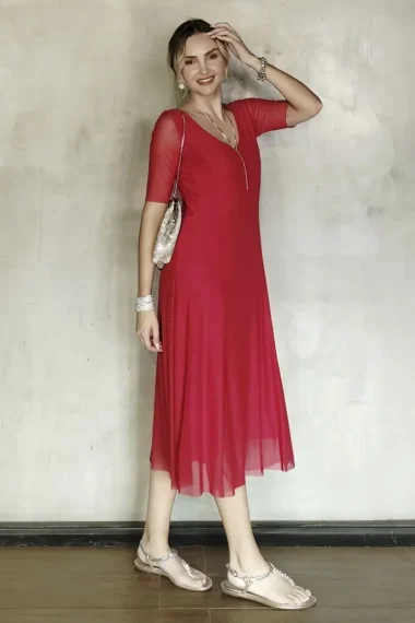 Alternative view of Vestido de tule midi manga curta /250VM3