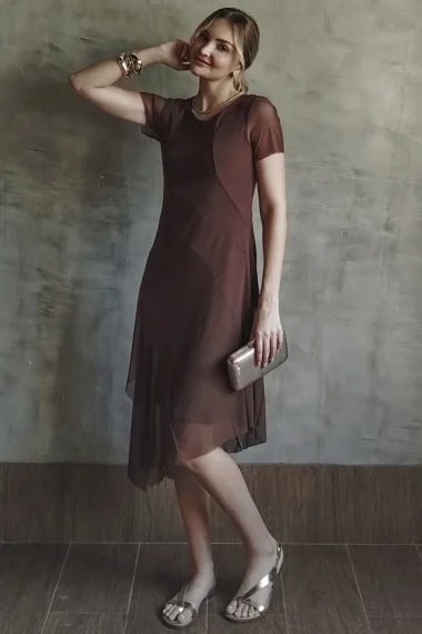 Alternative view of Vestido de tule assimétrico /456TRO