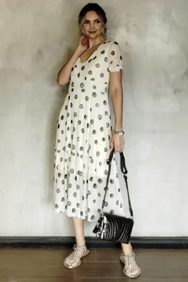 Vestido de tule midi manga bufante /467VES407