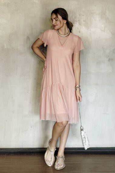 Alternative view of Vestido de tule decote V e manga godê /481ANT