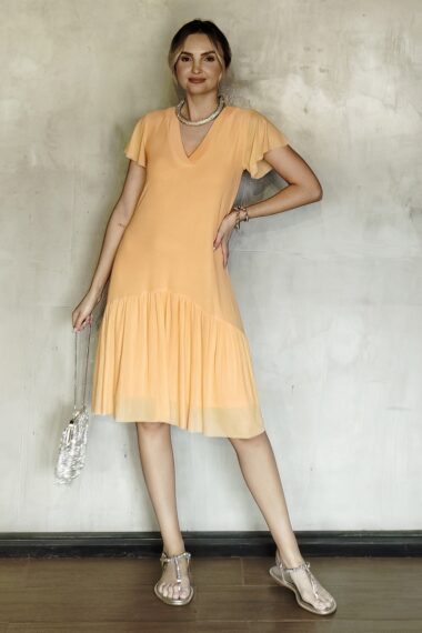 Alternative view of Vestido de tule decote V e manga godê /481PES