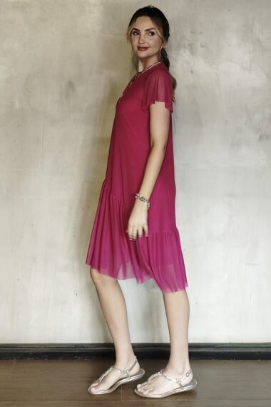 Alternative view of Vestido de tule decote V e manga godê /481PIT