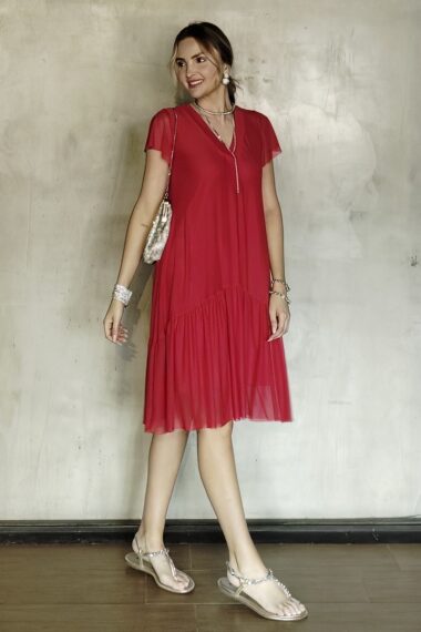 Alternative view of Vestido de tule decote V e manga godê /481VM3