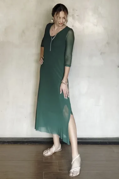 Alternative view of Vestido decote V com fendas laterais /563MAT