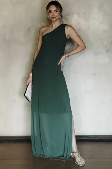 Alternative view of Vestido longo, um ombro e fendas /576MAT