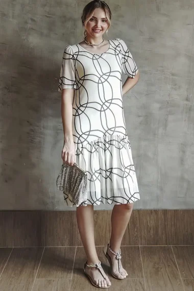 Alternative view of Vestido de tule amplo e decote redondo /593VES416