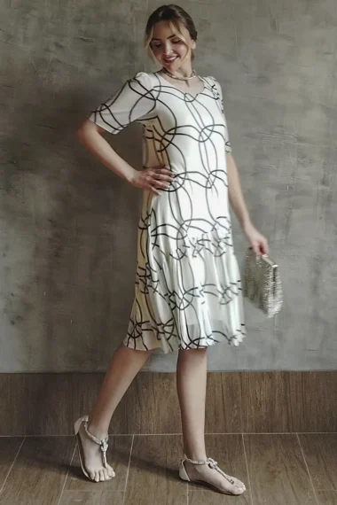 Vestido de tule amplo e decote redondo /593VES416