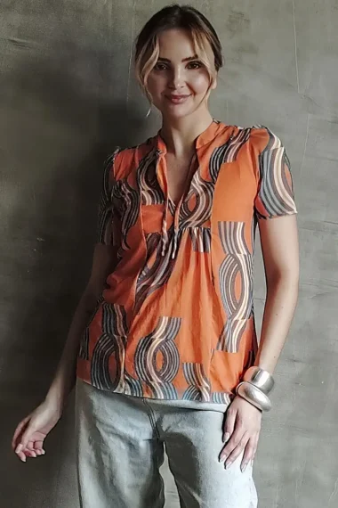 Blusa manga curta com amarração /484BLU189