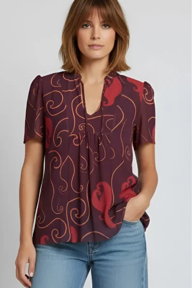 Blusa manga curta com amarração /484BLU235