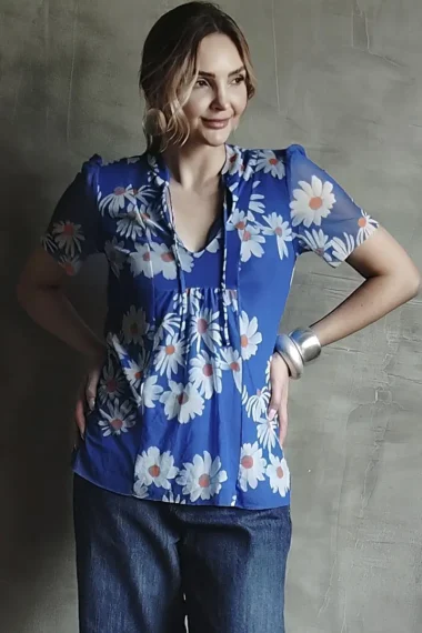 Blusa manga curta com amarração /484BLU280