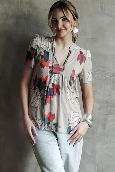 Blusa manga curta com amarração /484BLU327