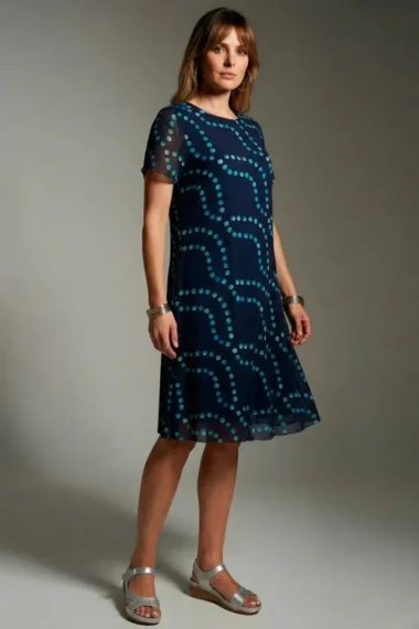 Vestido de tule curto com decote redondo /575VES412