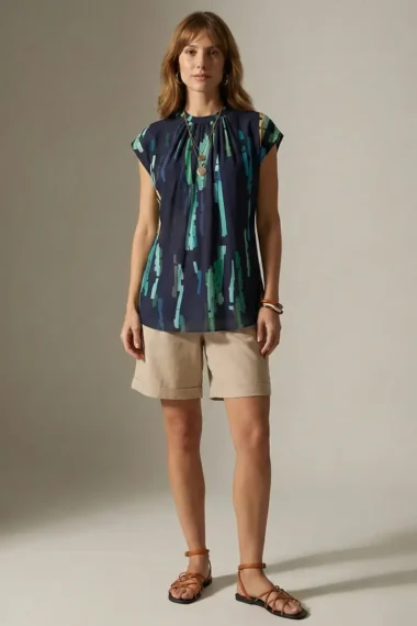 Alternative view of Blusa manga japonesa /585BLU011