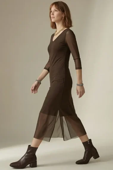 Alternative view of Vestido decote V com fendas laterais /563TRO