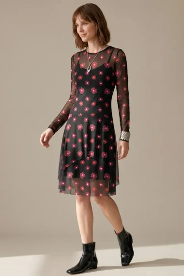 Vestido de tule com decote canoa /370VES441