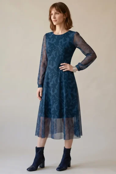 Alternative view of Vestido de tule midi com nesgas /433VES427