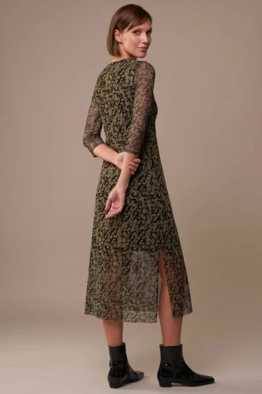 Alternative view of Vestido acinturado midi com fendas /539VES431