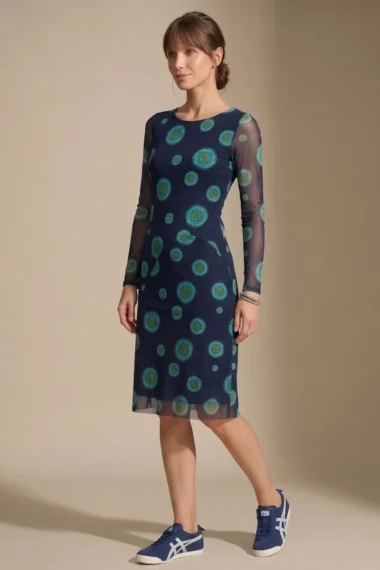 Vestido de tule curto com decote redondo /598VES097