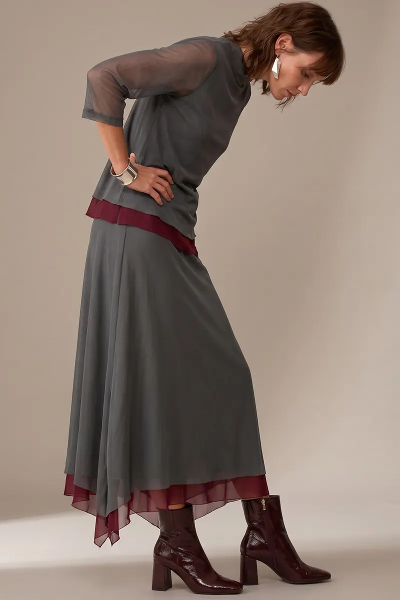Conjunto de tule blusa ampla e saia / 002CJOCIN - Imagem 2