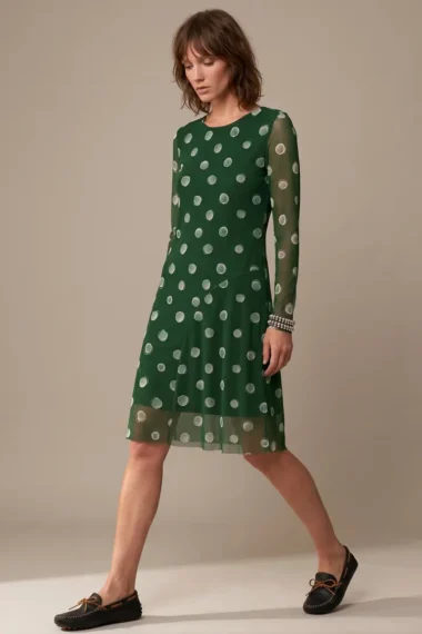 Vestido de tule curto com decote redondo /598VES406